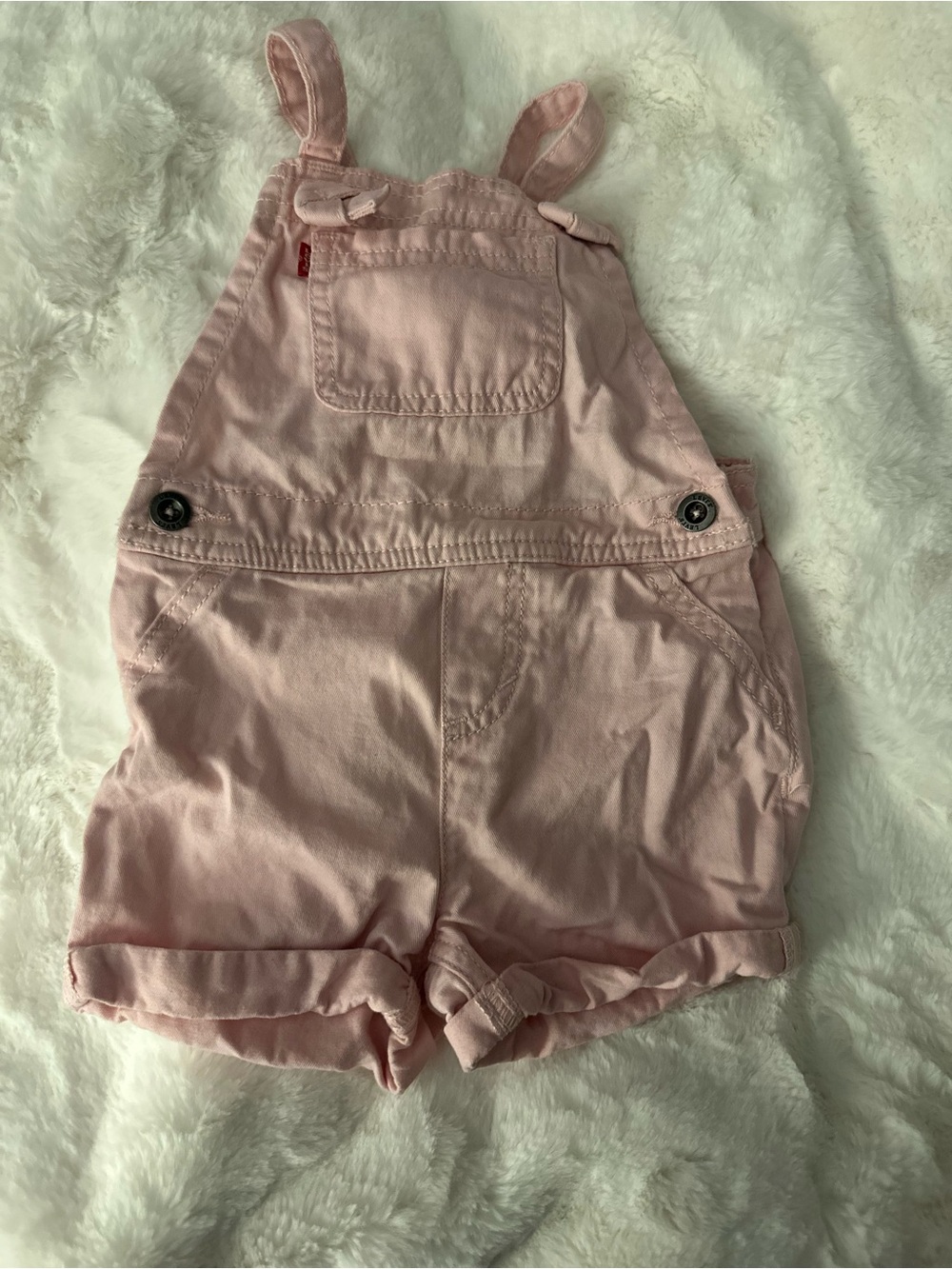 Pink Baby Girl Short Overalls Romper